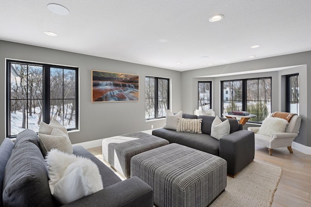 2070 Shoreline Dr, Orono, MN 55391 - living area with light wood-style floors and recessed lighting