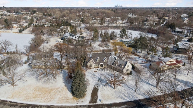 view of snowy aerial view