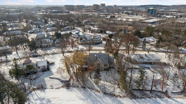 view of snowy aerial view