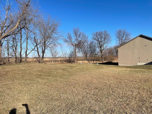 view of yard with a rural view