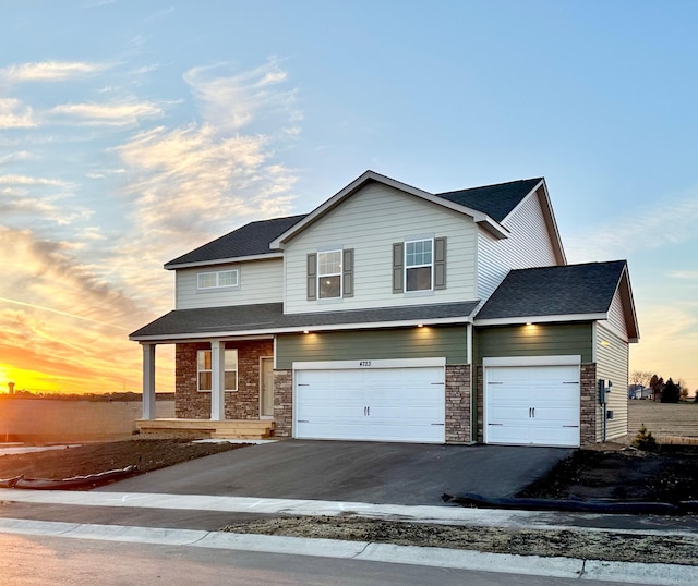 view of front of house featuring a garage