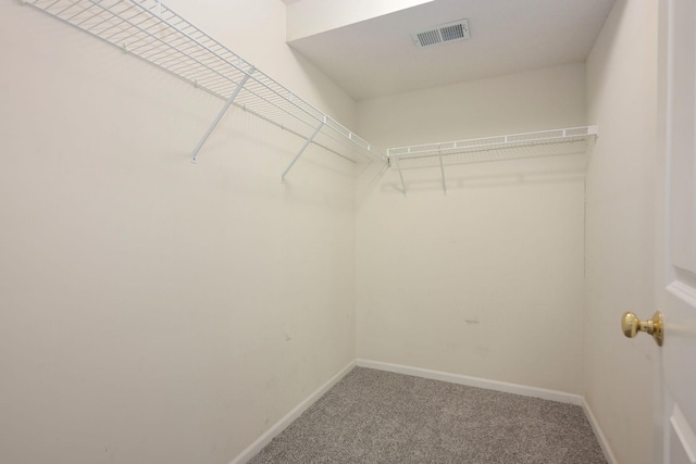 walk in closet with carpet flooring and visible vents