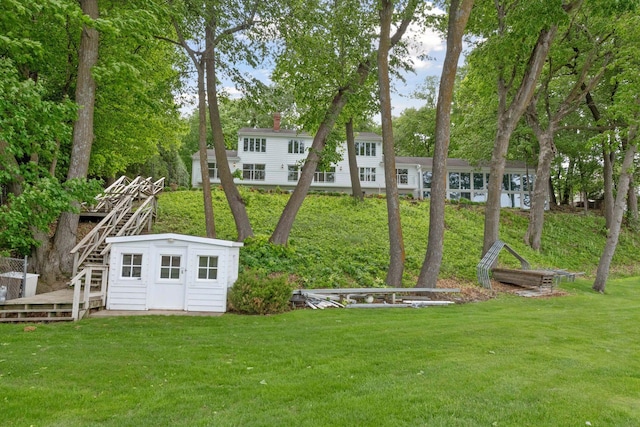 2496 Old Beach Rd, Orono, MN 55391 - view of green lawn with stairs