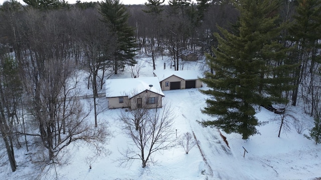 view of snowy aerial view