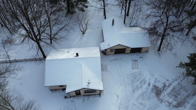 view of snowy aerial view