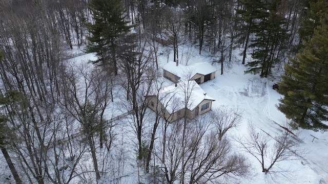 view of snowy aerial view