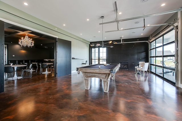 playroom featuring plenty of natural light and billiards