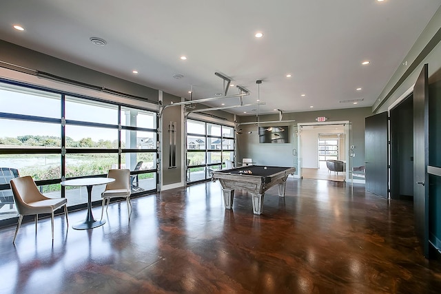 recreation room with pool table