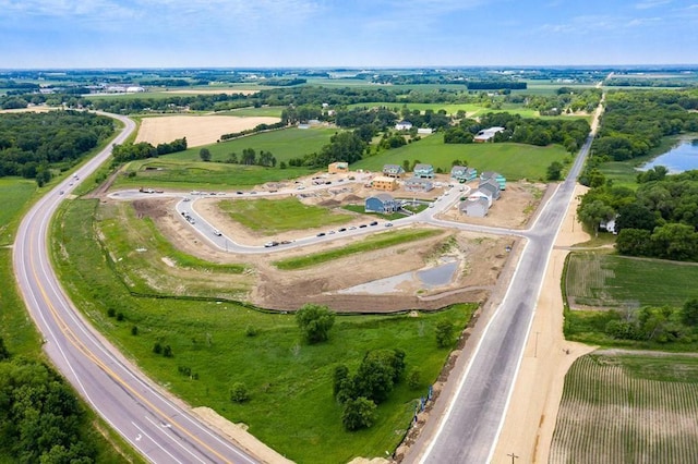 drone / aerial view with a rural view