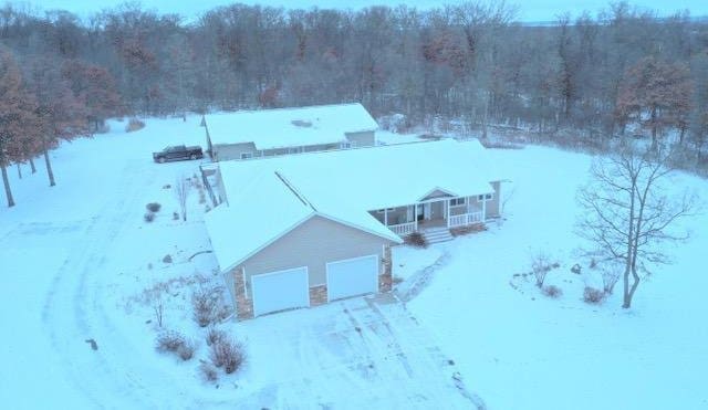 view of snowy aerial view