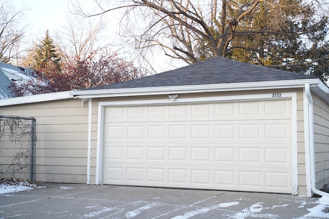 view of garage