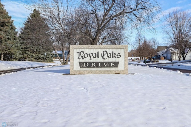 view of community sign