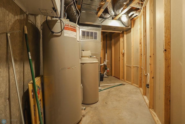 utility room featuring electric water heater