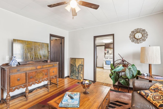 living room with light hardwood / wood-style floors