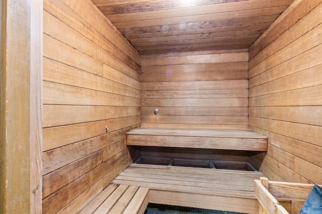 view of sauna