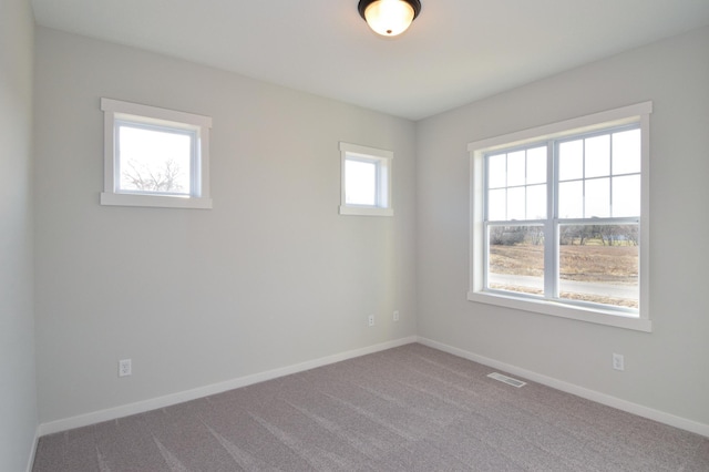 carpeted empty room featuring a healthy amount of sunlight