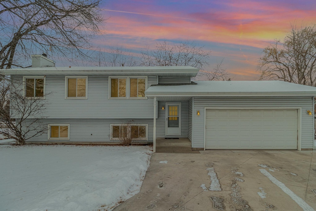 view of front of house with a garage