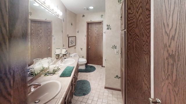 1516 Bay Oaks Dr, Albert Lea, MN 56007 - bathroom with double vanity and tile patterned flooring
