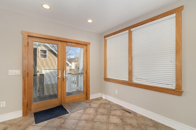 doorway to outside featuring french doors