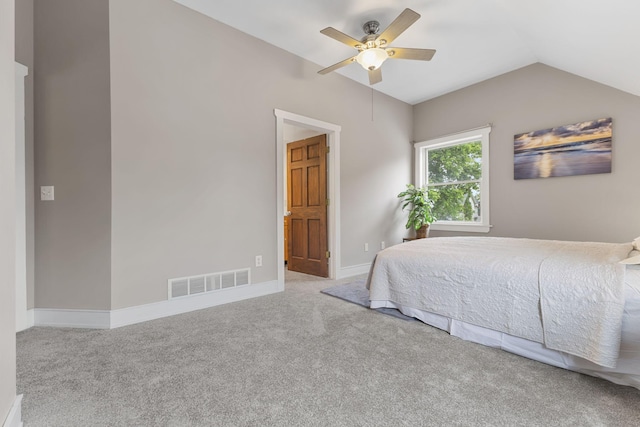 1096 14th Ave SE, Minneapolis, MN 55414 - bedroom with carpet flooring, vaulted ceiling, and ceiling fan
