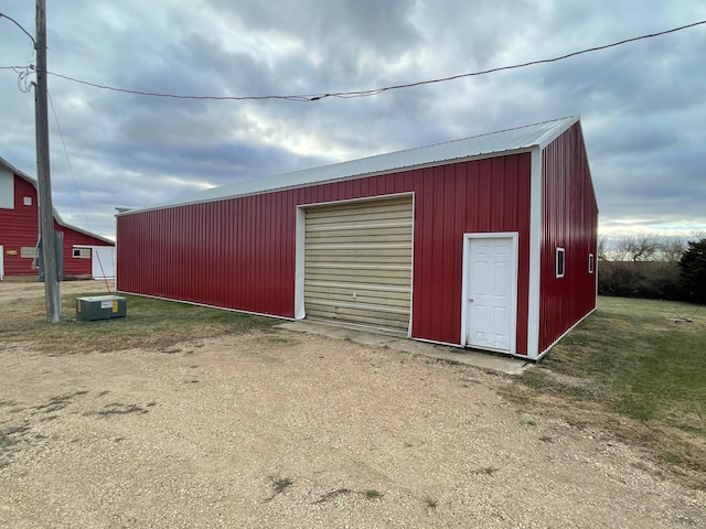 view of outdoor structure featuring a garage