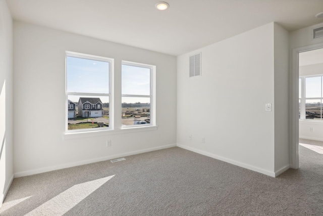 carpeted empty room featuring a wealth of natural light