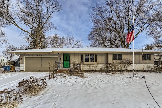 single story home with a garage