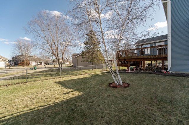 view of yard featuring a deck