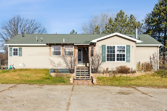 view of single story home