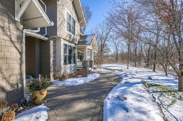 view of snowy exterior