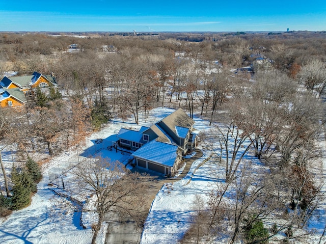 view of snowy aerial view