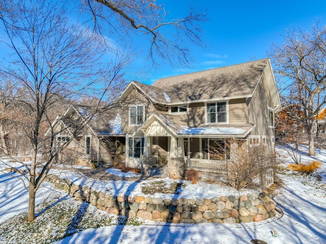 view of front of home with covered porch