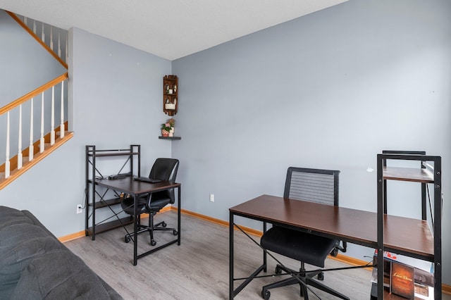 office featuring light hardwood / wood-style flooring