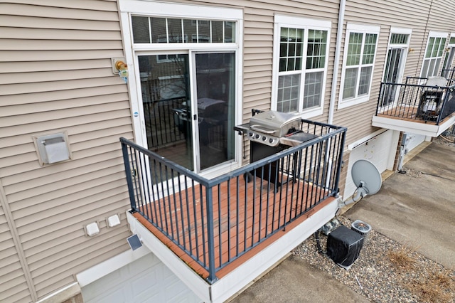 deck featuring area for grilling