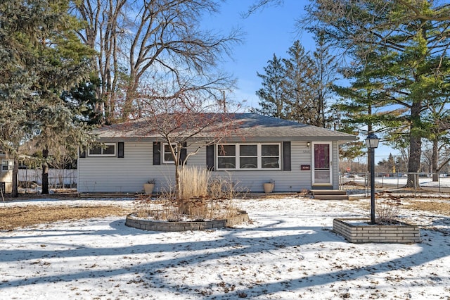 view of single story home