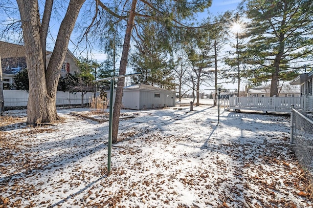 view of snowy yard