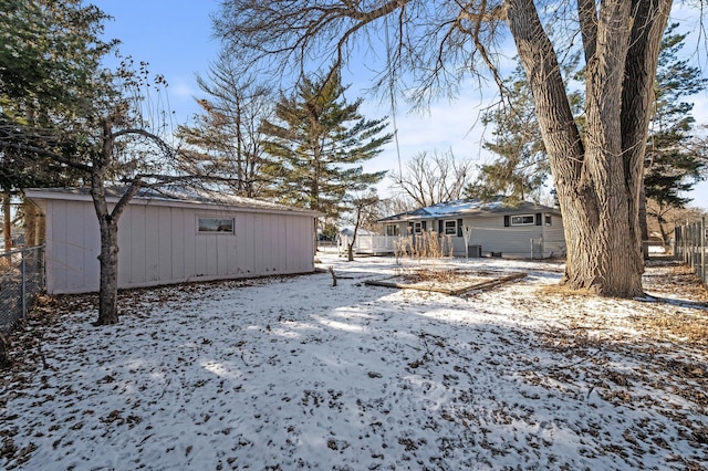 view of snowy yard