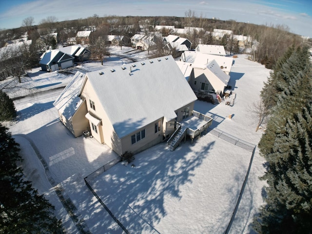 view of snowy aerial view