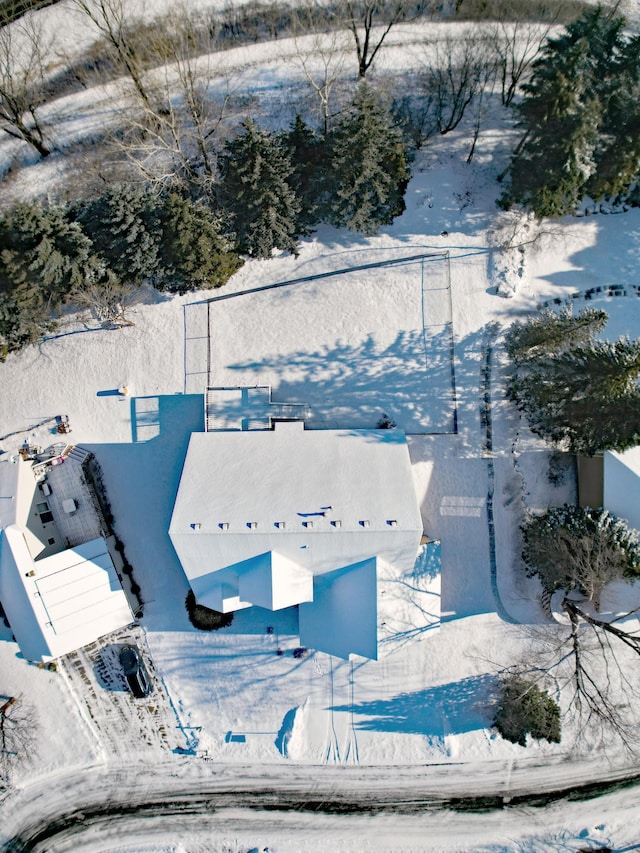 view of snowy aerial view