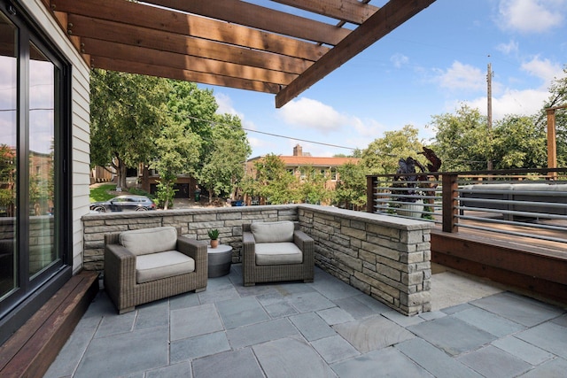 view of patio with a pergola