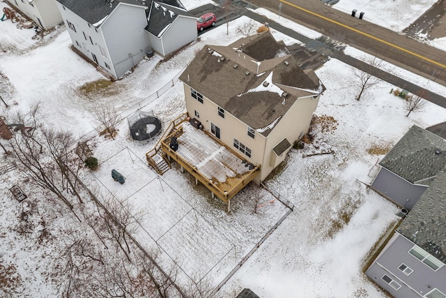 view of snowy aerial view