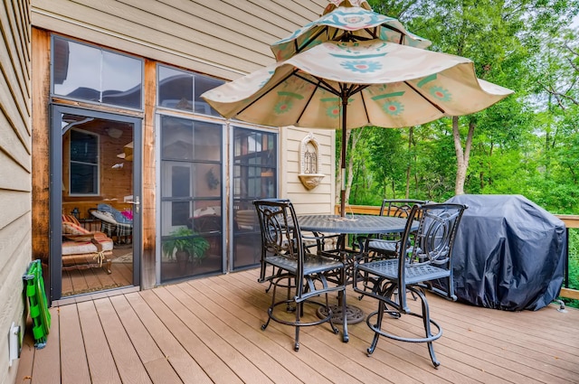 deck with grilling area