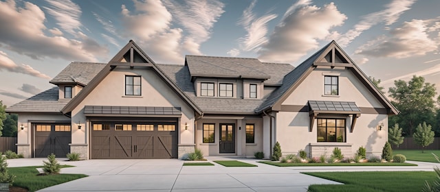 view of front of house with a garage