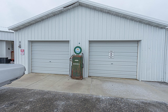 view of garage