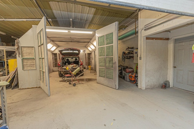 basement with french doors