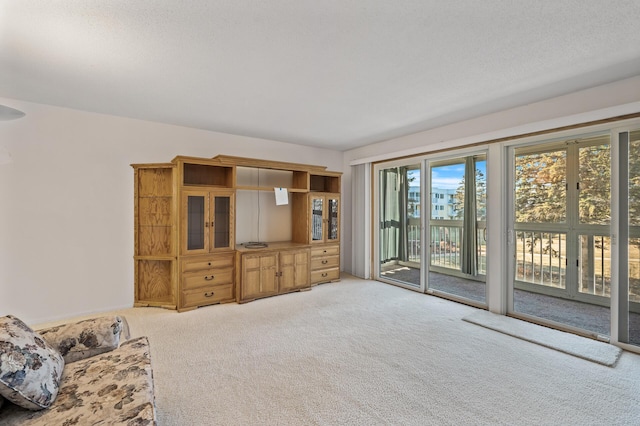 living room with light carpet