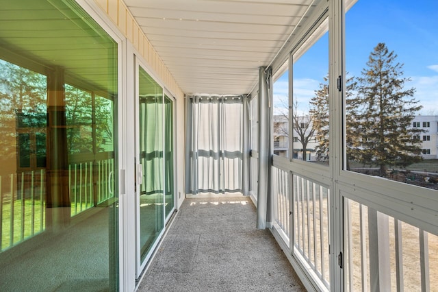 view of unfurnished sunroom