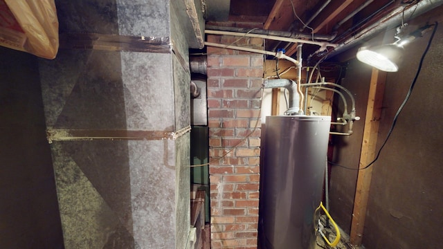 utility room with gas water heater