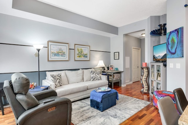 living room featuring hardwood / wood-style flooring