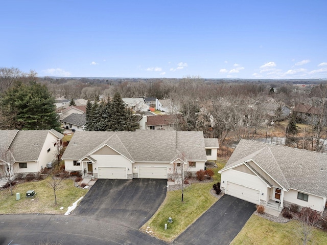 aerial view with a residential view